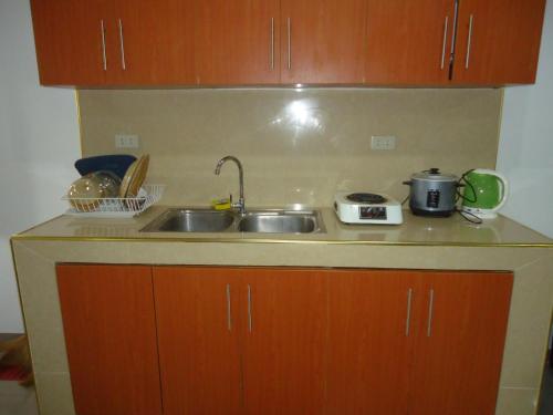 Kuchyň nebo kuchyňský kout v ubytování Rullan Apartelle
