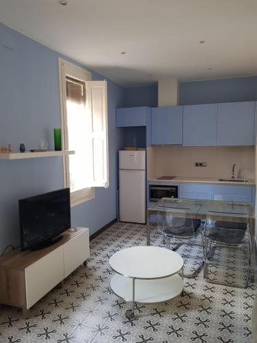 Η κουζίνα ή μικρή κουζίνα στο Apartamentos Nouvilas