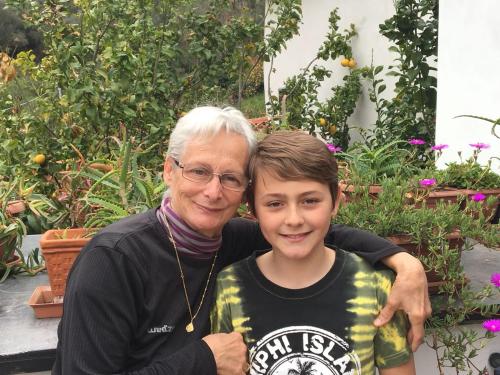 an older man and a boy posing for a picture at Affittacamere AlFrantoio in Monterosso al Mare