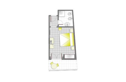 a drawing of a floor plan of a house at Hotel Riviera Bleu in Diamante