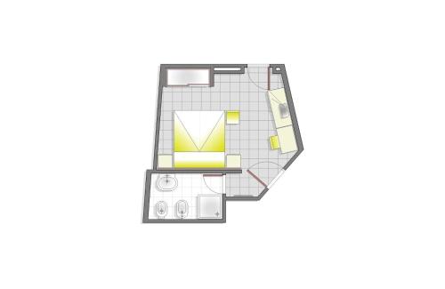 aometric drawing of a bathroom with a mirror illustration at Hotel Riviera Bleu in Diamante