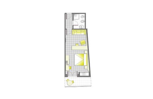 a drawing of a floor plan of a house at Hotel Riviera Bleu in Diamante