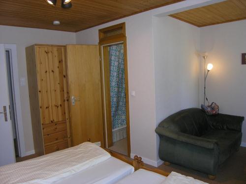 Postel nebo postele na pokoji v ubytování Gasthof am See