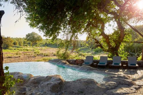 a group of chairs sitting in a pool at Motswari Private Game Reserve by NEWMARK in Timbavati Game Reserve