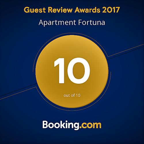 Certifikát, hodnocení, plakát nebo jiný dokument vystavený v ubytování Apartment Fortuna