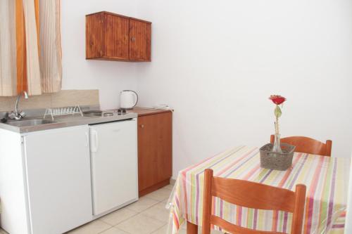 Kuchyň nebo kuchyňský kout v ubytování Nikos Studios Meltemi Family Suite Penthouse