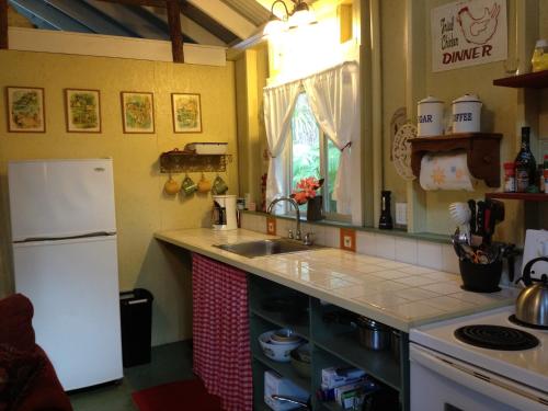 Una cocina o zona de cocina en Carson's Kaloko Mountain Cabin