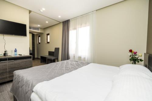 TV a/nebo společenská místnost v ubytování Bien hotel