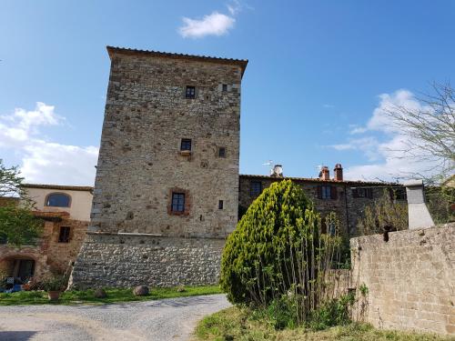 a castle with a tree in front of it at Castello di Casallia in Vetulonia