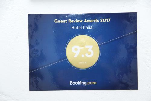Certifikát, hodnocení, plakát nebo jiný dokument vystavený v ubytování Hotel Italia
