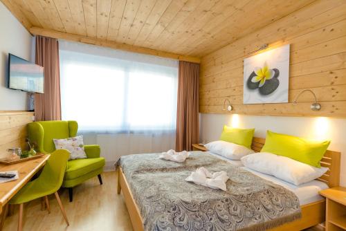 מיטה או מיטות בחדר ב-Landpension Birker - Self Check-In