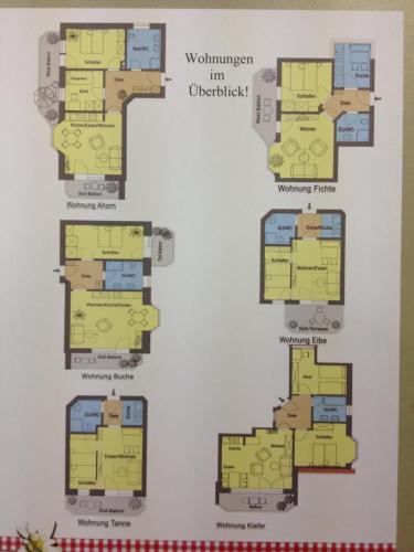 a floor plan of the homes in the subdivision at Gemütliche Ferienwohnung Bergwiese, 2-Raum, separates Schlafzimmer, schönen Balkon oder Terrasse, Komfort Ausstattung, ruhige Südlage, kostenfrei WLAN und schöne helle Sauna, Brötchenservice, Parkplatz, Hunde auf Anfrage, E-Tankstelle, Sonnenlage in Balderschwang