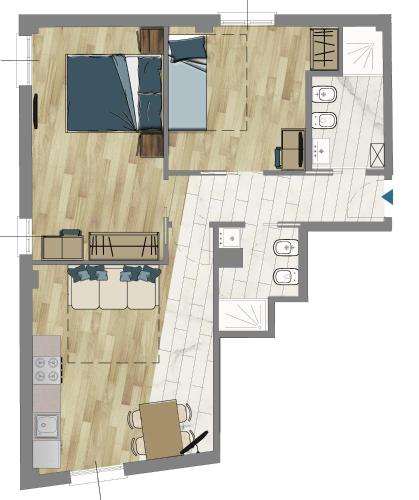 Půdorys ubytování Residence Dolcemare