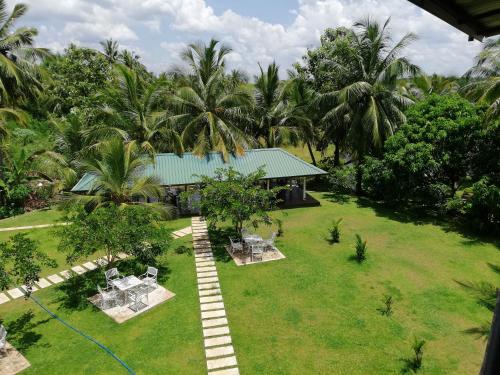 z góry widok na ogród ośrodka w obiekcie Rajarata Lodge w mieście Anuradhapura