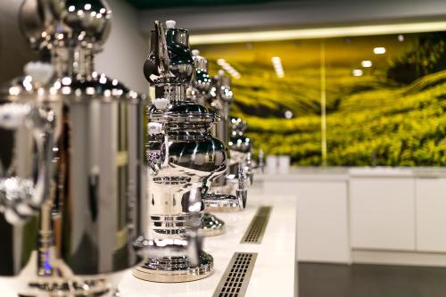 a row of silver at Art Deco WOLKER by ASTORIA Hotel & Medical Spa in Karlovy Vary