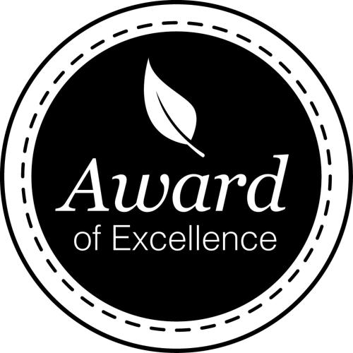 a round logo with the word award of excellence at Riverside Retreat - Durham in Durham