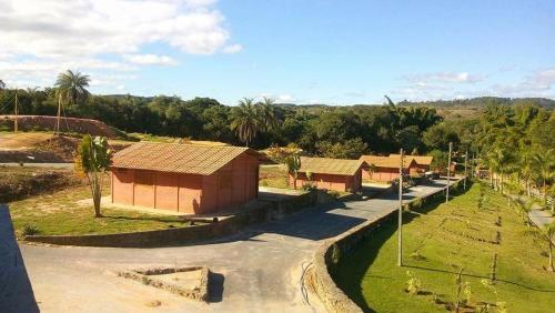an aerial view of a village with buildings at Pousada Kart Clube in São João del Rei