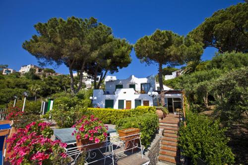 a house with trees and shrubs in front of it at Hotel Don Felipe in Ischia