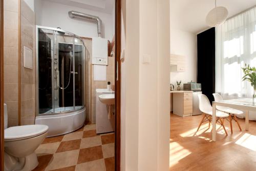 Koupelna v ubytování Agnieszki 1 Apartment