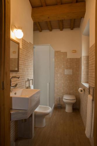a bathroom with a sink and a toilet at BorgoPratole CountryHouse in Cingoli