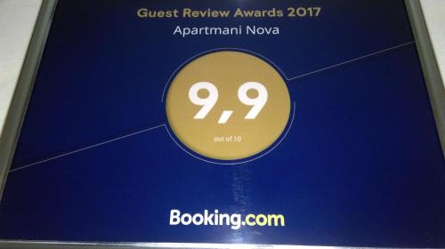 a poster for the guest review awards atanananan nova at Apartmani Nova in Karlovac