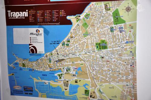 a map of singapore on a wall at B&B MaryJosè in Trapani