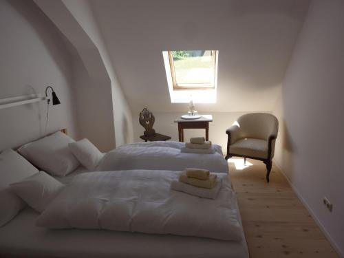 Кровать или кровати в номере Villa Breitenberg