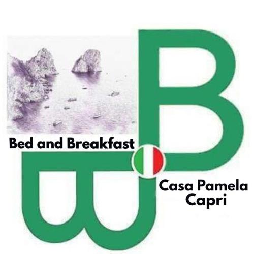 a green and white sign with the word bed and breakfast at Casa Pamela in Capri