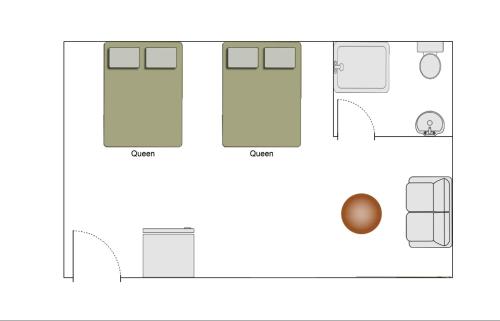 a floor plan of a house with a egg at Lone Fir Resort in Cougar