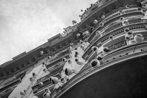 a building with a bunch of spheres on it at Ohla Barcelona in Barcelona