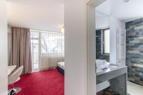 Koupelna v ubytování Apart Hotel Vlad Tepes