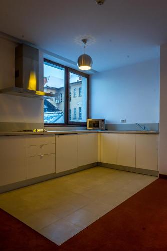 Apart Hotel Vlad Tepesにあるキッチンまたは簡易キッチン