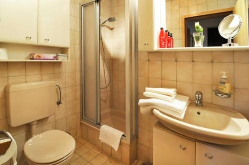 シャルボイツにあるHaus Tinaのバスルーム(トイレ、洗面台、シャワー付)