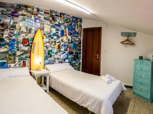 Krevet ili kreveti u jedinici u okviru objekta Chalet Areo do rio - playa de razo