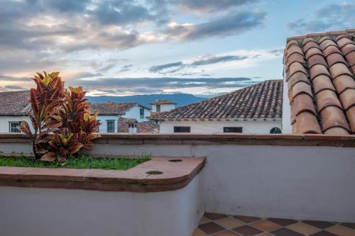a view from the roof of a house at La Casa Del Arbol Hotel Boutique Villa de Leyva in Villa de Leyva