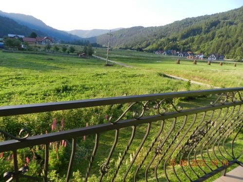 a view of a field from a fence at Zielone Zacisze in Krościenko