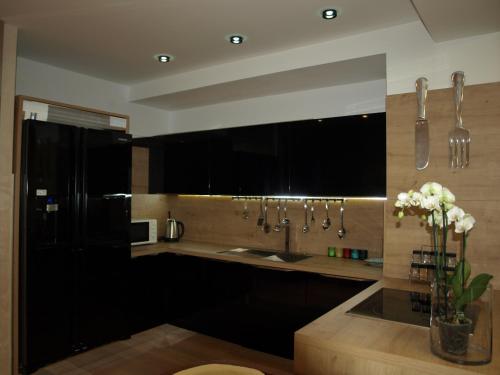 A cozinha ou cozinha compacta de Anthurium Lux Apartment