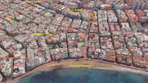 a map of the city of la chica beach w obiekcie Olof Apartment w mieście Las Palmas de Gran Canaria