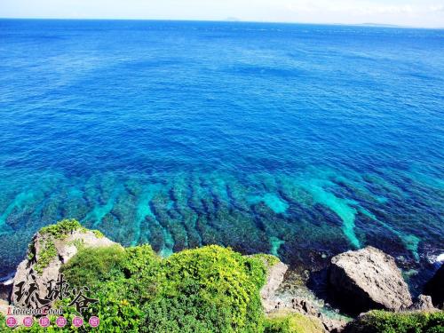 an aerial view of the ocean with trees in the water at Liouciou Good Homestay in Xiaoliuqiu