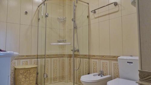 ヴァルナ・シティにあるVilla Jurnalistのバスルーム(シャワー、トイレ、シンク付)