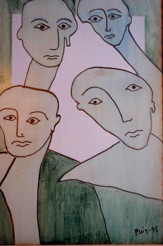 a drawing of a group of people at Hotel Carmen in Roses