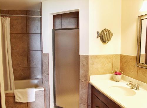 a bathroom with a shower and a sink at Suite San Juan 135 Gran Pacifica Resort in San Diego