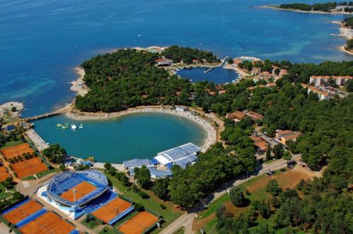 an aerial view of a resort and a lake at Apartments Stella Plava Laguna in Umag