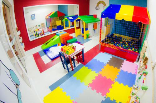 an overhead view of a play room with legos at Gandini Hotel in Itu