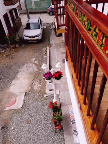 Ein Balkon oder eine Terrasse in der Unterkunft Elizabetha Hostal