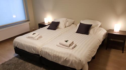Un pat sau paturi într-o cameră la Mathilda - apartments