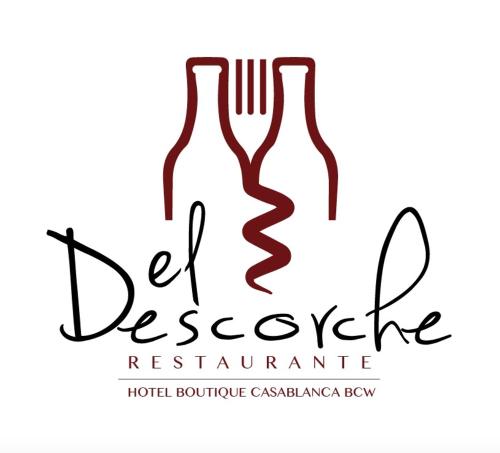 a fork and knife logo for a restaurant at Hotel Boutique BC Wine Casablanca in Casablanca