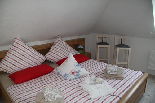 Katil atau katil-katil dalam bilik di Ferienwohnung-Treeneblick