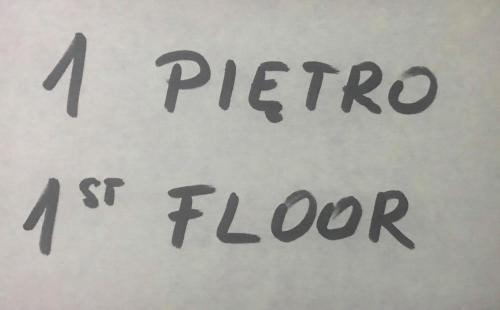a piece of paper with the words pietro tlor at Willa Sara Karwia in Karwia