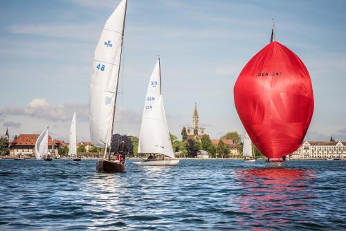 a group of sailboats on a body of water at Ko´Ono Hotel in Konstanz